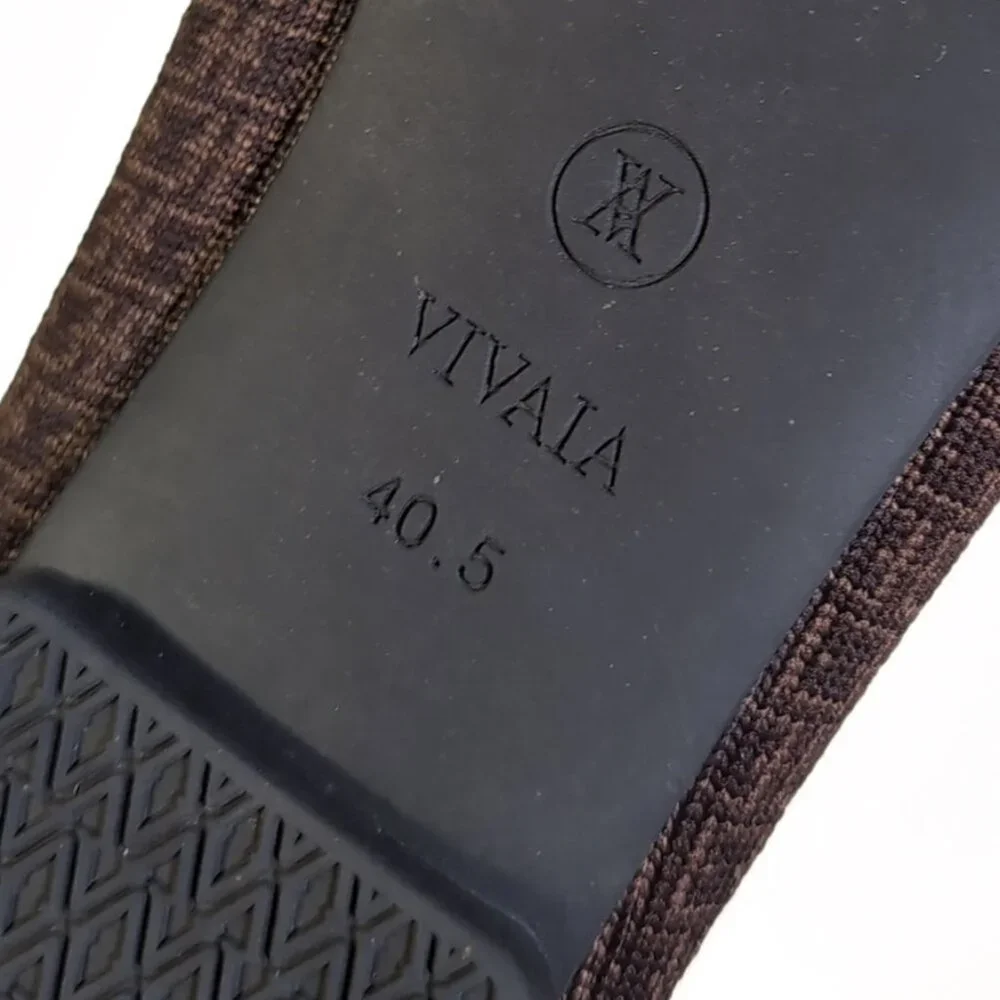 VIVAIA SHOES Size 9 Brown Chain Margot 2 Square Toe Flats Size 40.5 - Picture 6 of 11